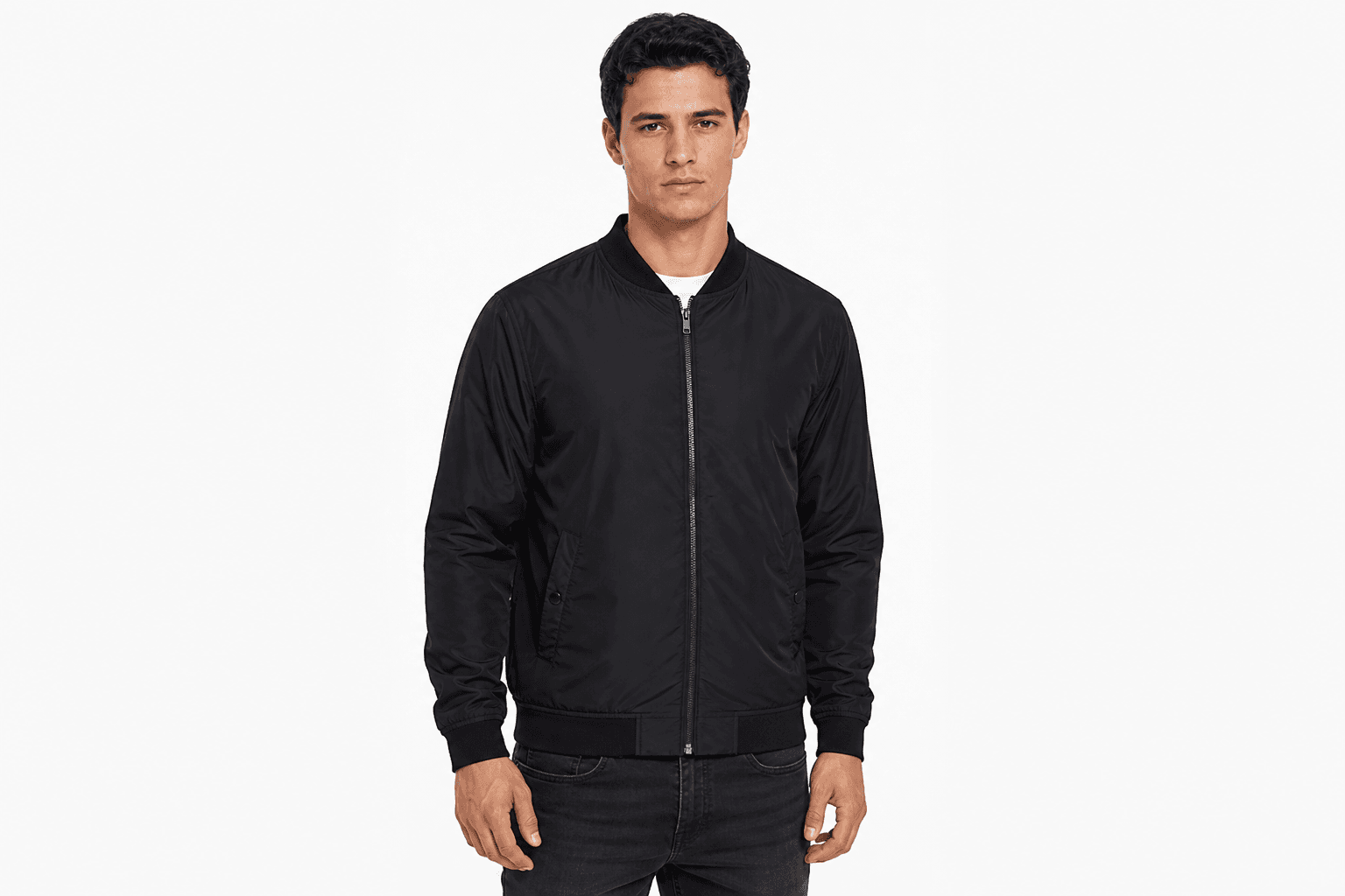 Men's Lightweight Bomber Jacket — Black