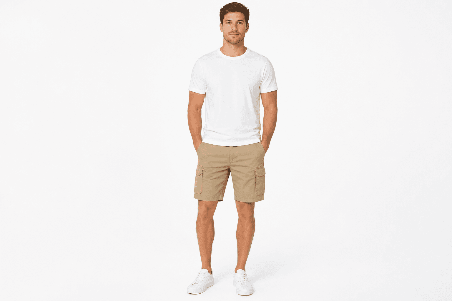 Men's Stretch Cargo Shorts — Khaki