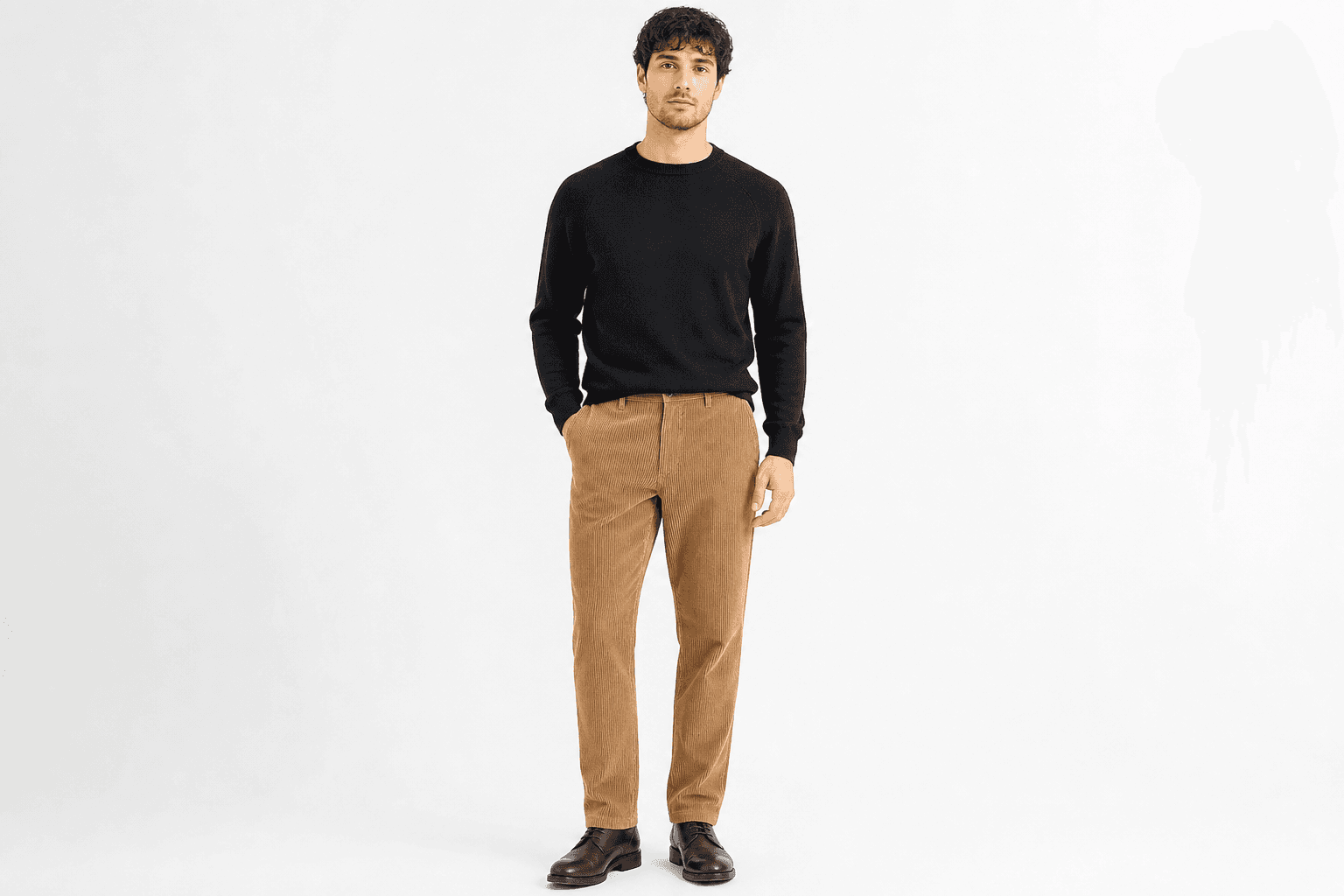 Men's Corduroy Pants — front view on model