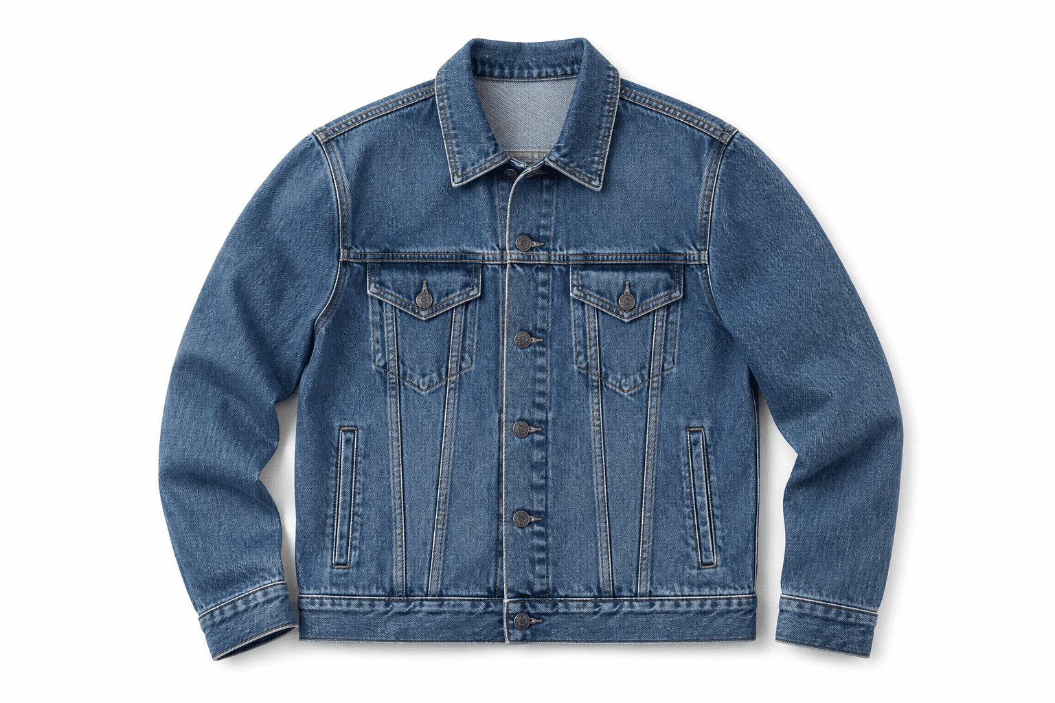 Denim jacket flat lay