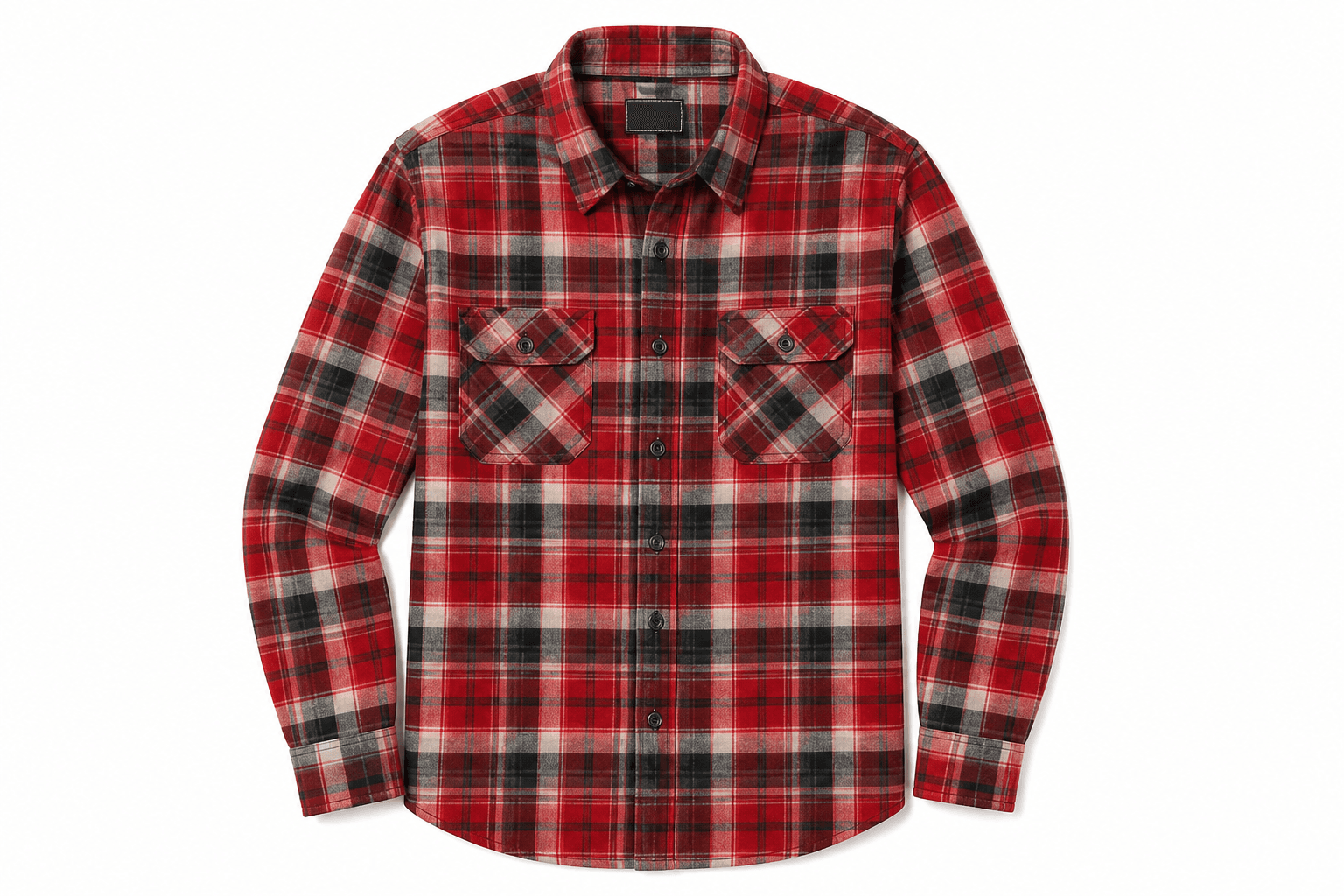 Men's Brushed Flannel Shirt — flat lay