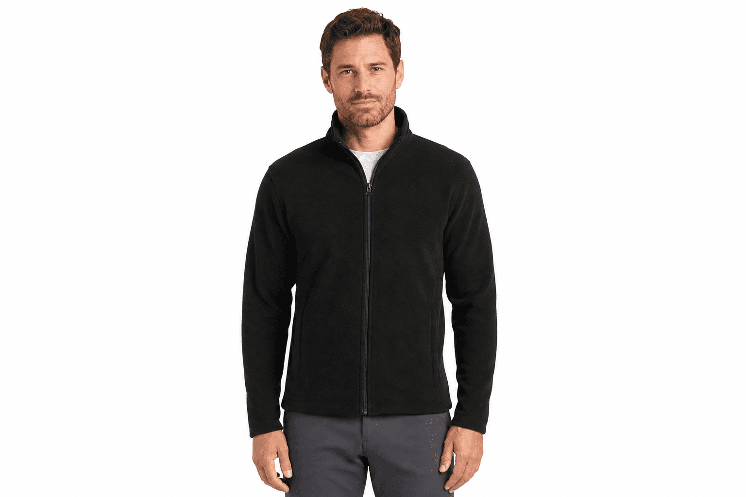 Men's Full-Zip Fleece — front view on model
