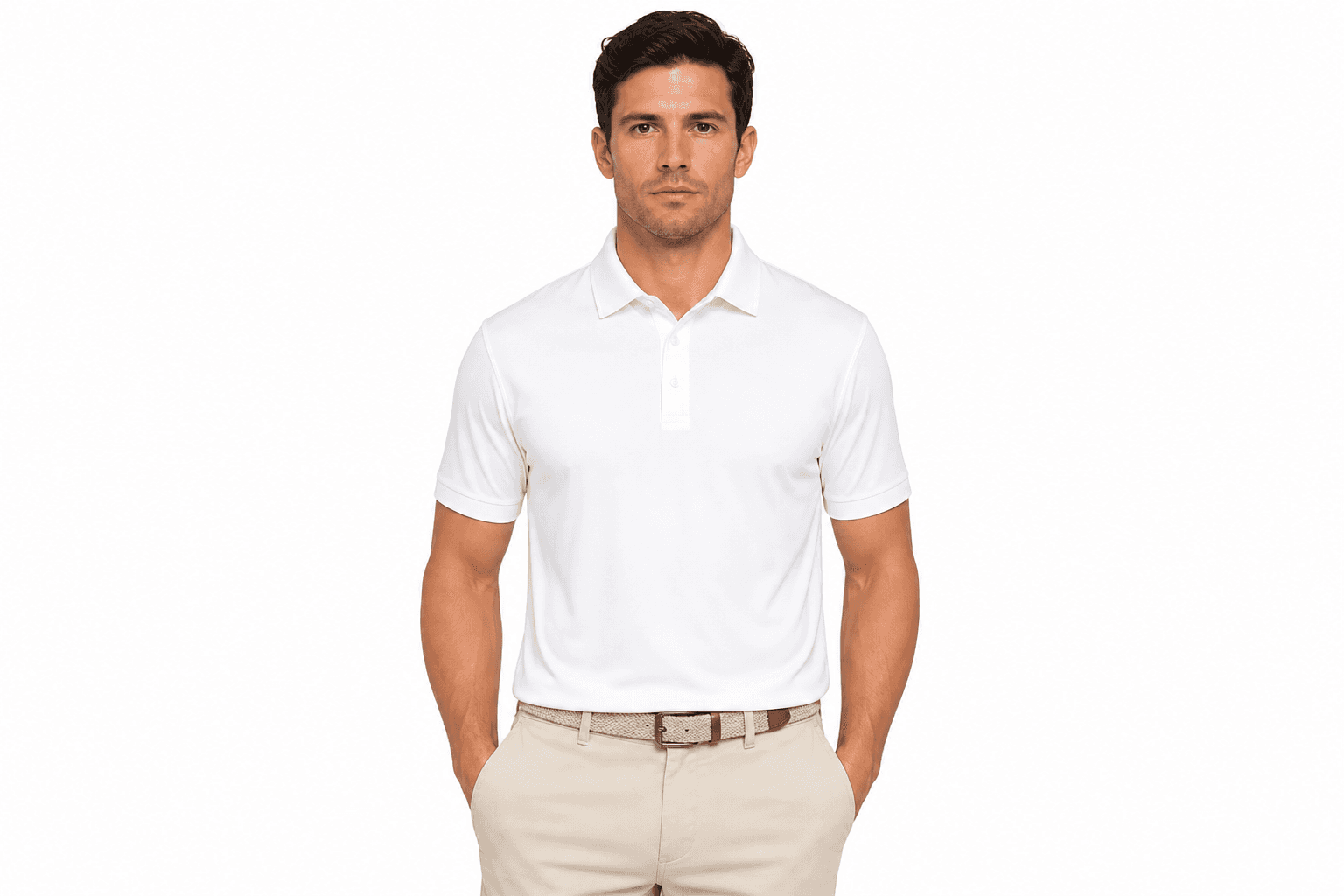 Men's Performance Golf Polo — front view on model