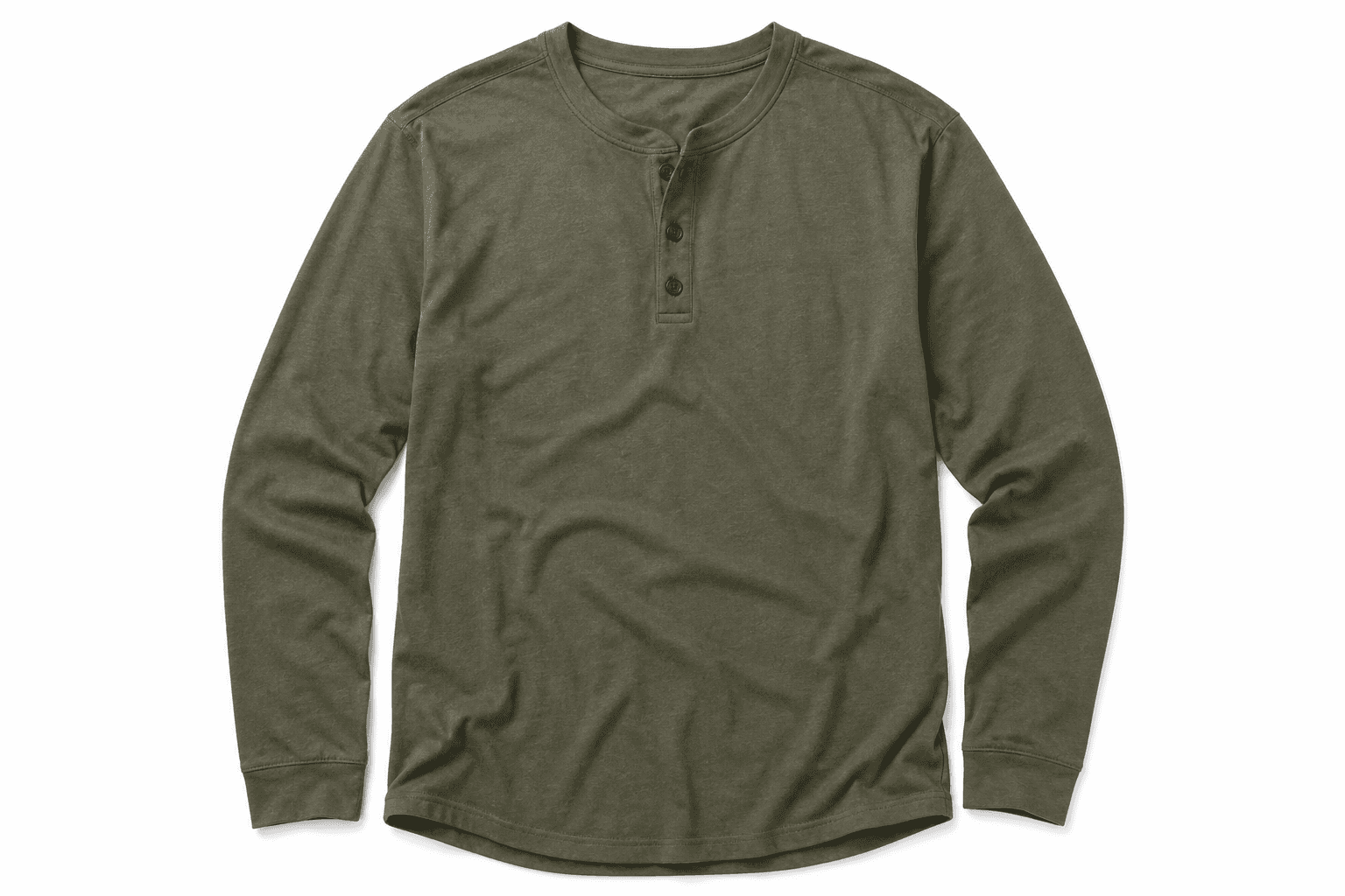 Long-sleeve henley flat lay