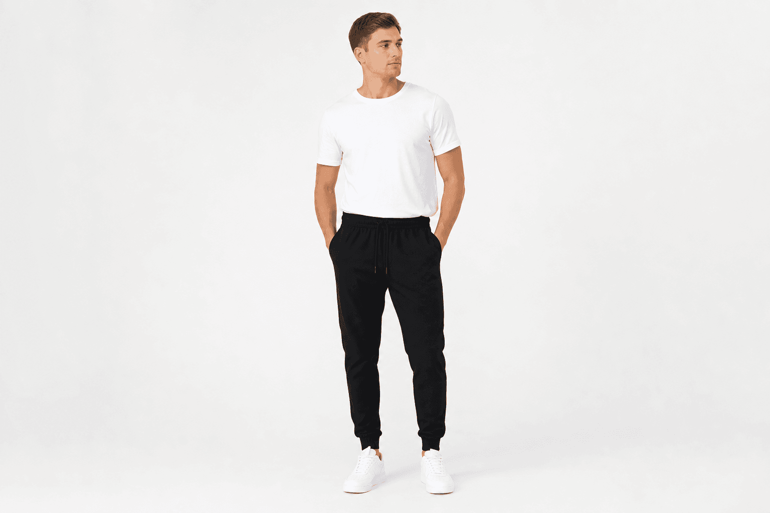 Men's Tapered Jogger Pants — front view on model