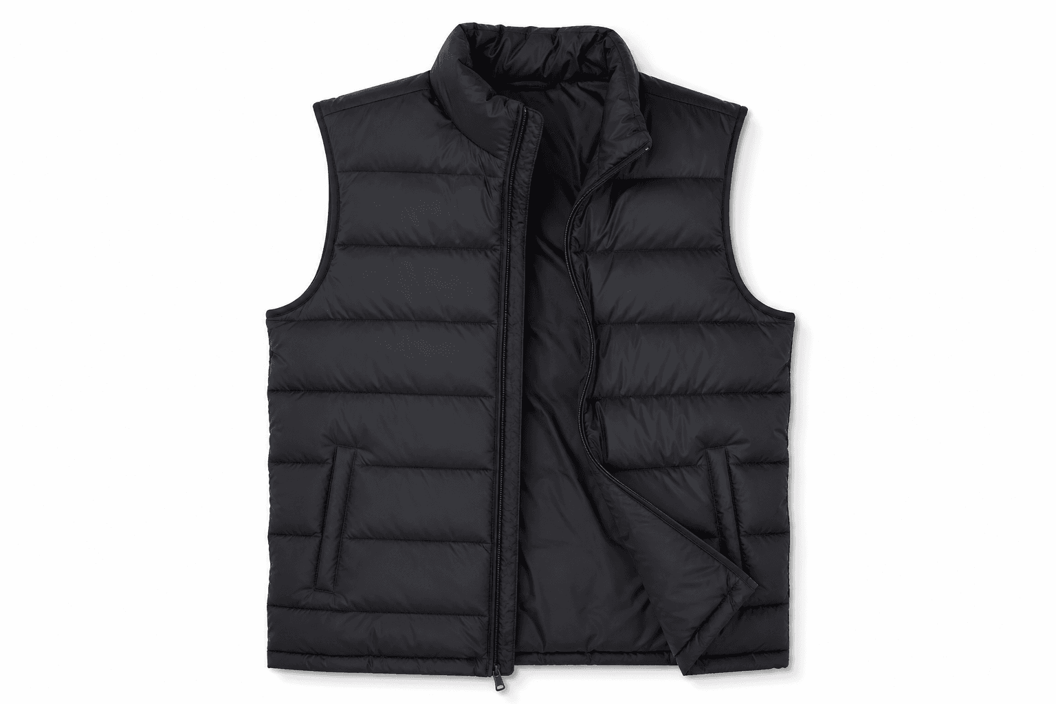 Men's Quilted Puffer Vest — flat lay