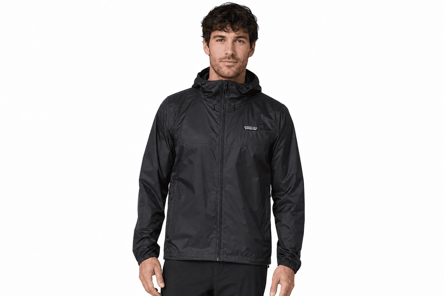 Men's Packable Rain Jacket — Black