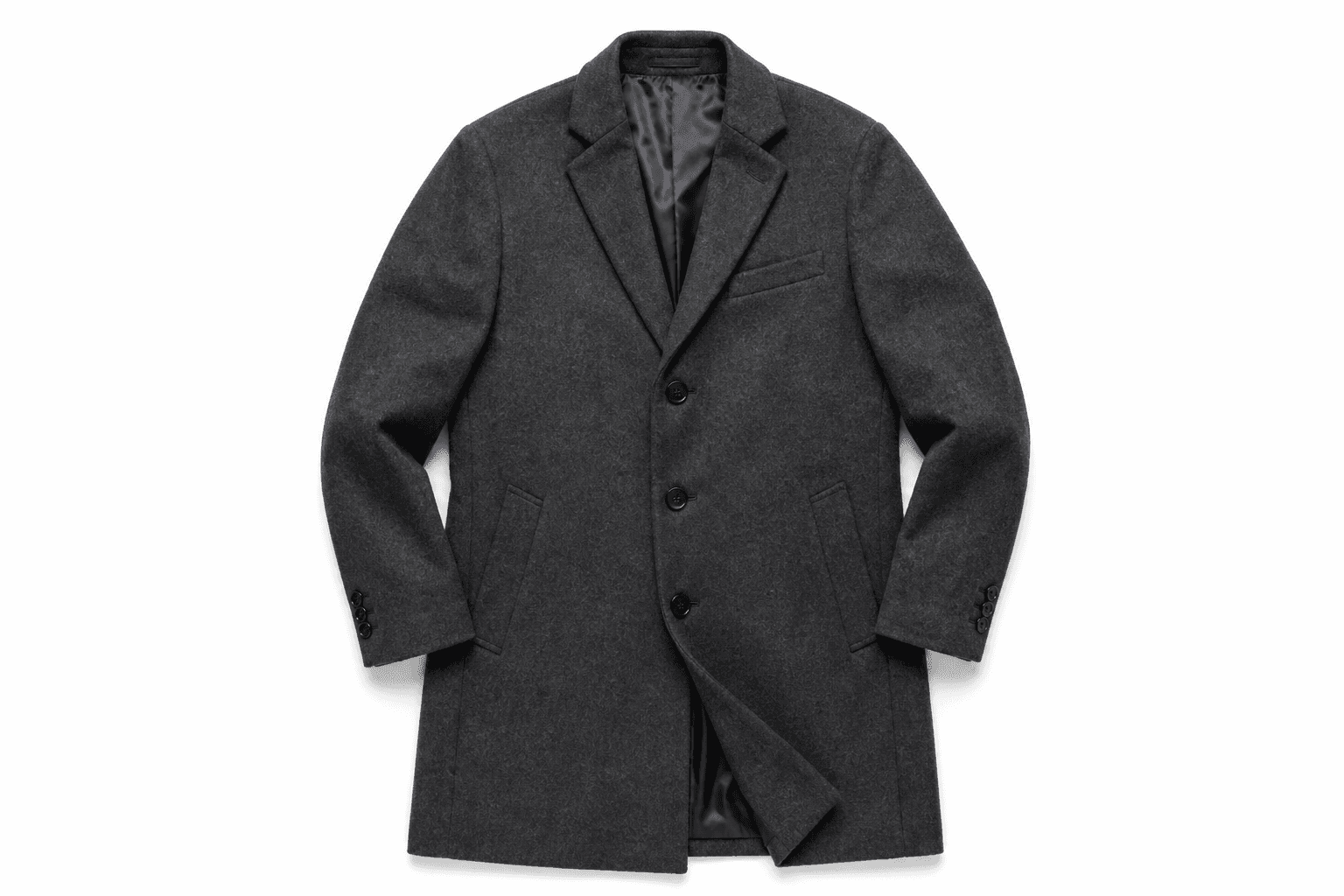 Wool blend coat flat lay
