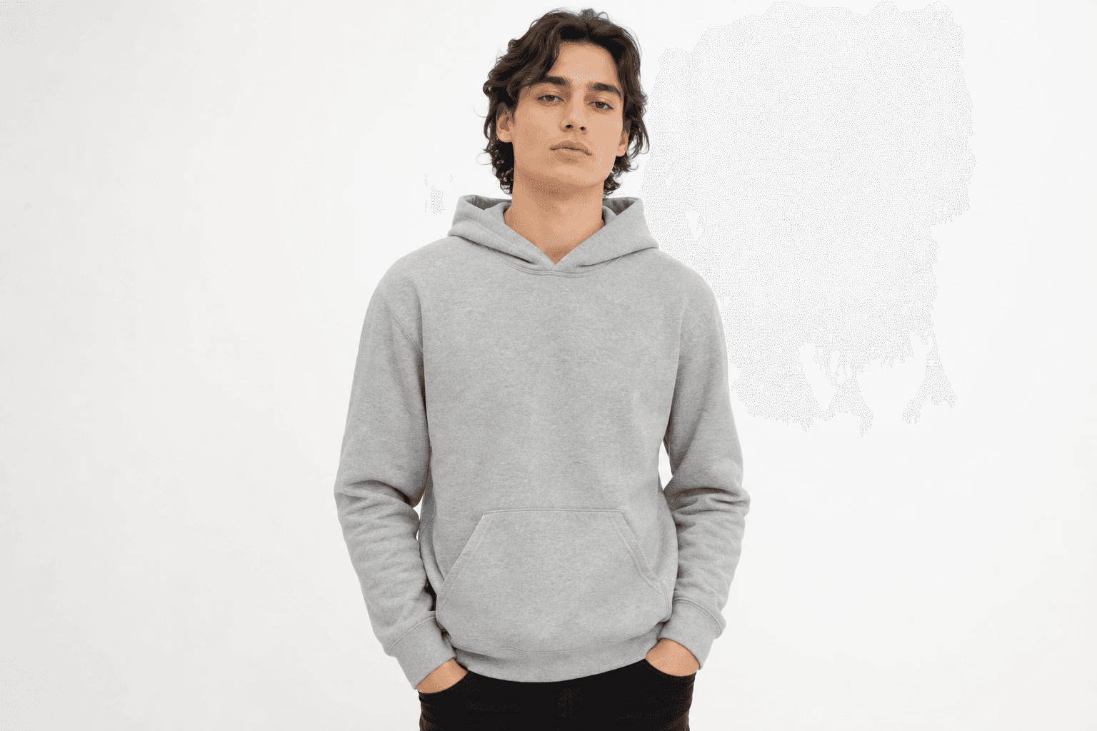 Heather grey hoodie — front view