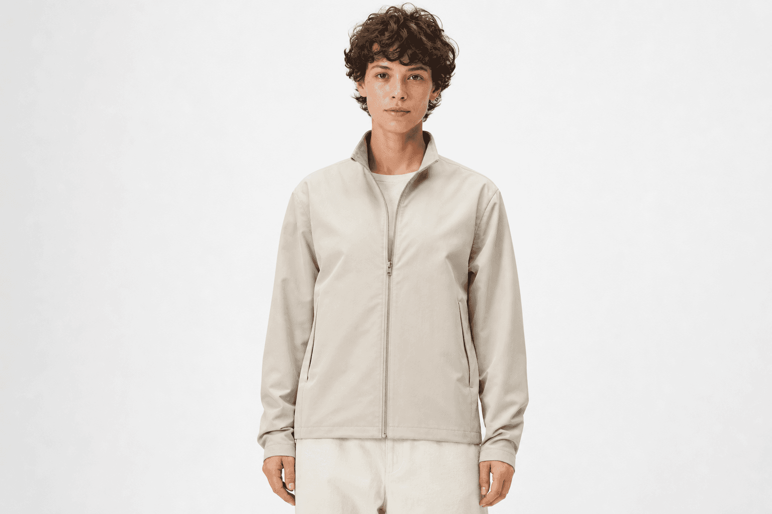 Stone lightweight jacket — front view
