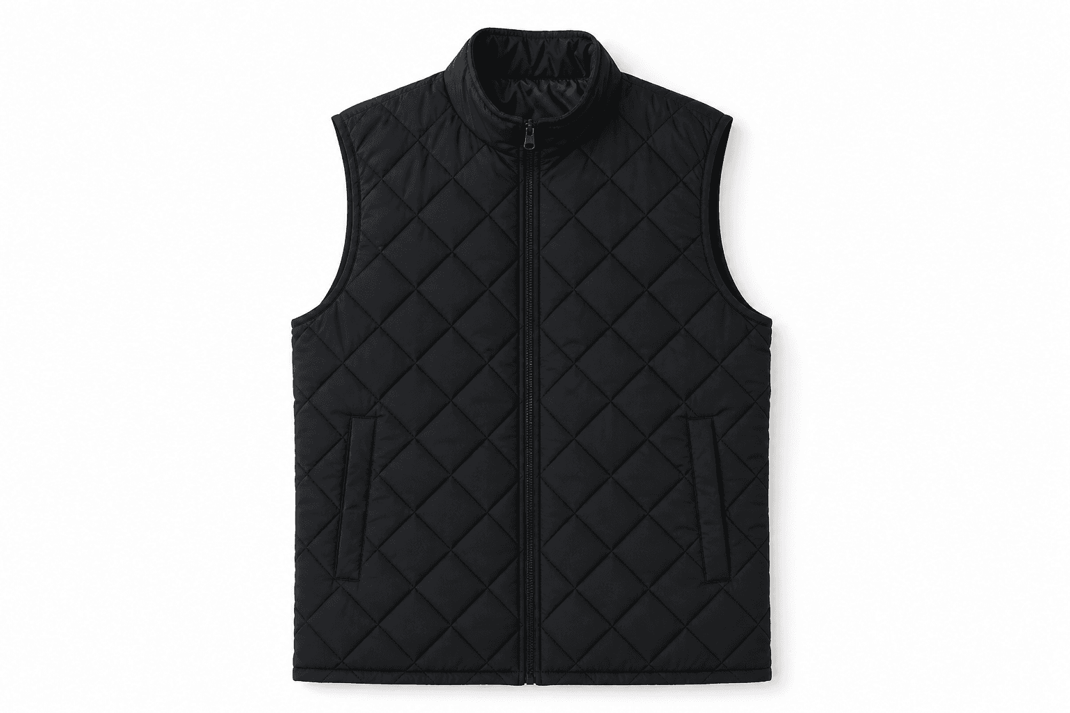 Unisex Quilted Vest — flat lay