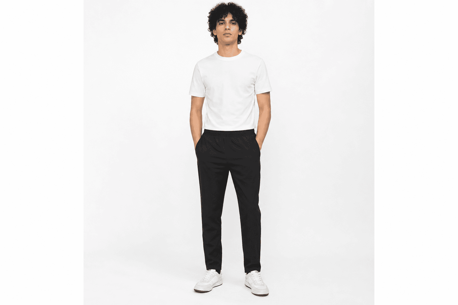 Unisex Tapered Track Pants — Black