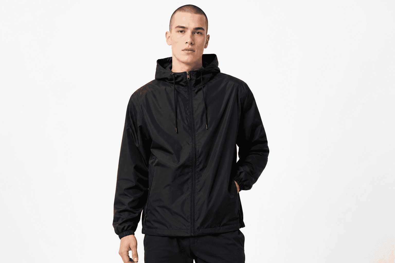 Unisex Windbreaker Jacket — Black