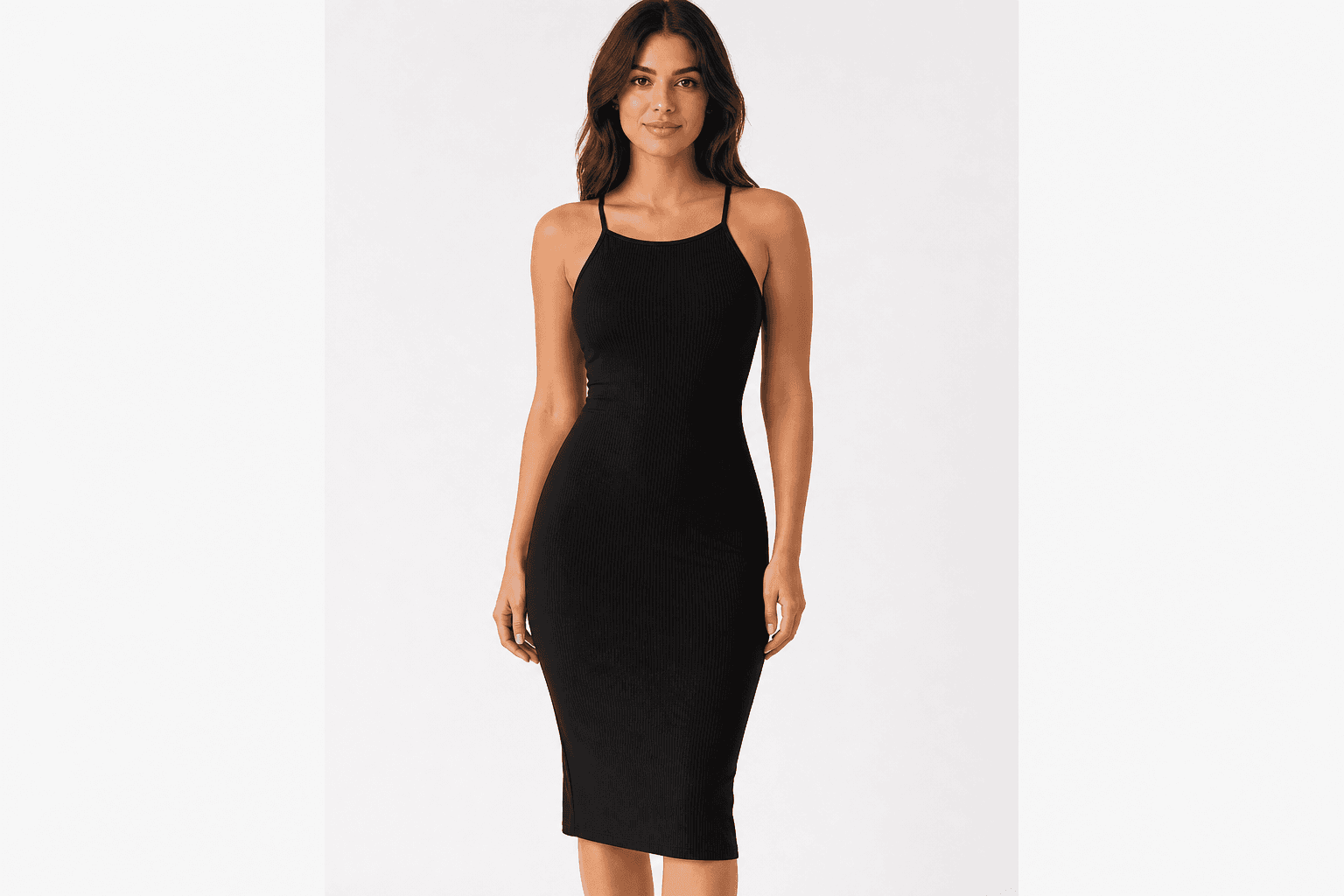 Women's Ribbed Bodycon Dress — Black