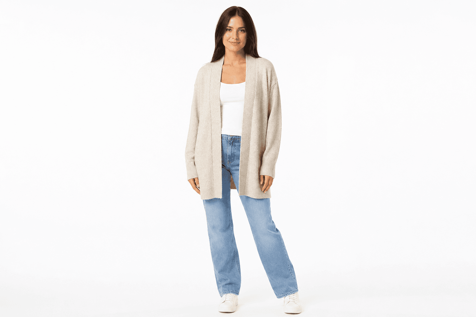 Women's Open-Front Cardigan — Oatmeal