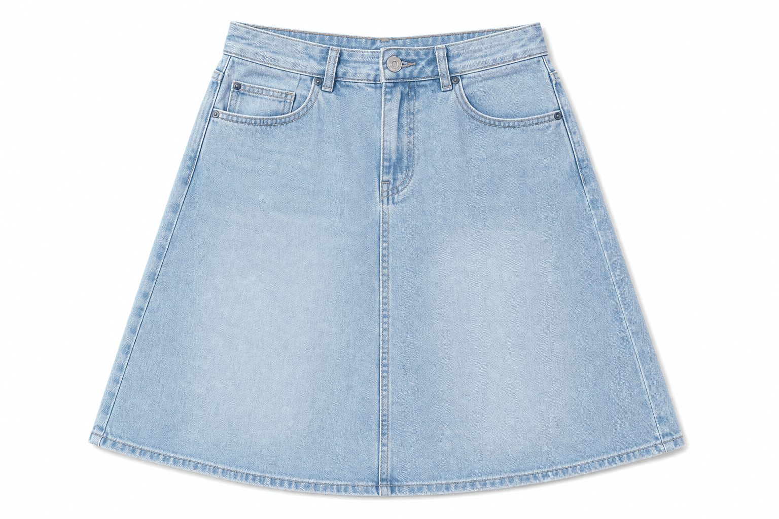 Women's Denim A-Line Skirt — flat lay