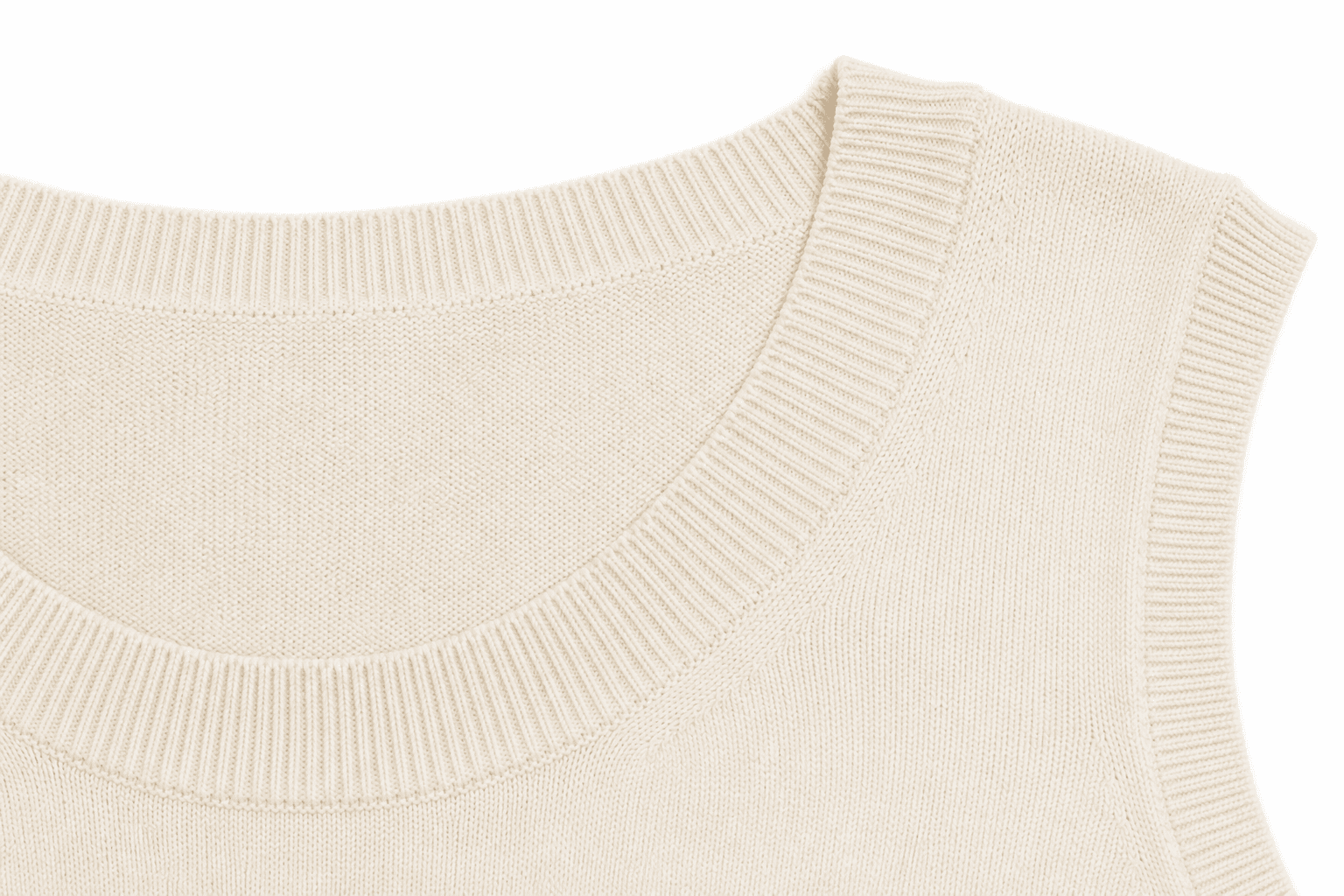 Neckline and ribbing detail