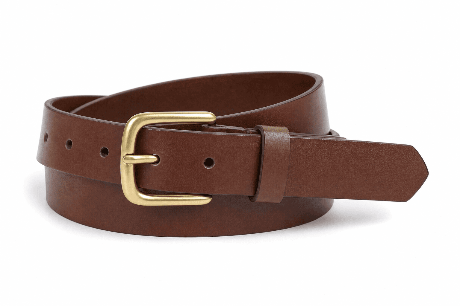 Brown leather belt — product shot