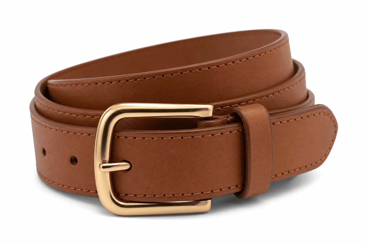 Leather belt buckle detail
