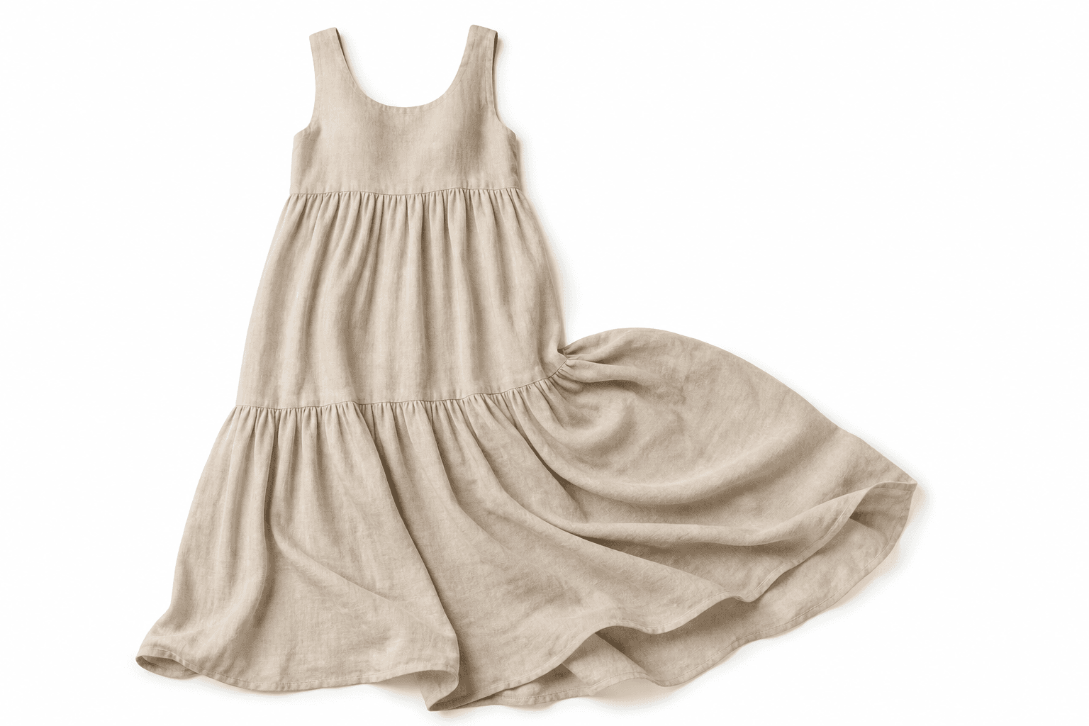 Linen dress flat lay