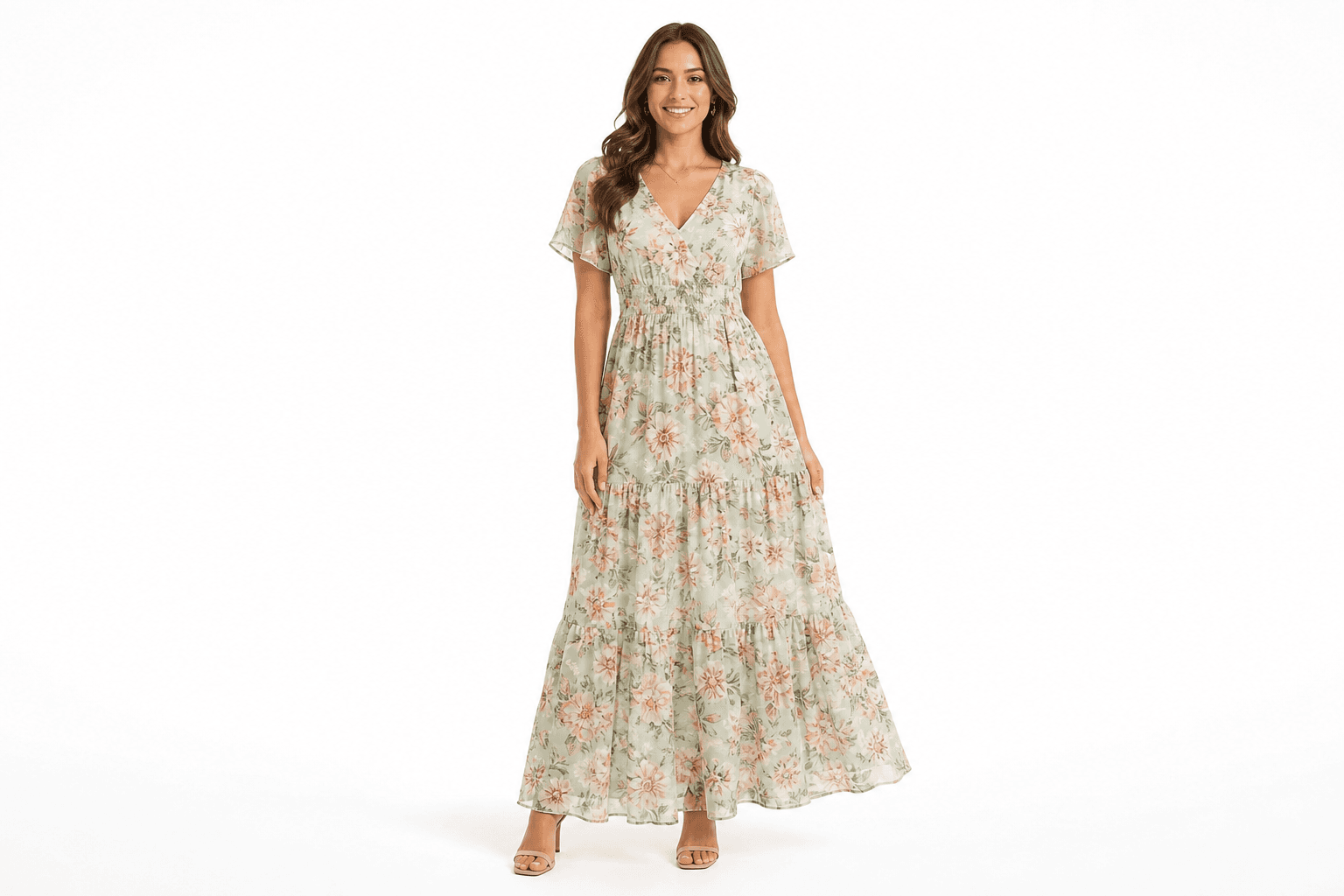 Women's Flowy Maxi Dress — Floral Print