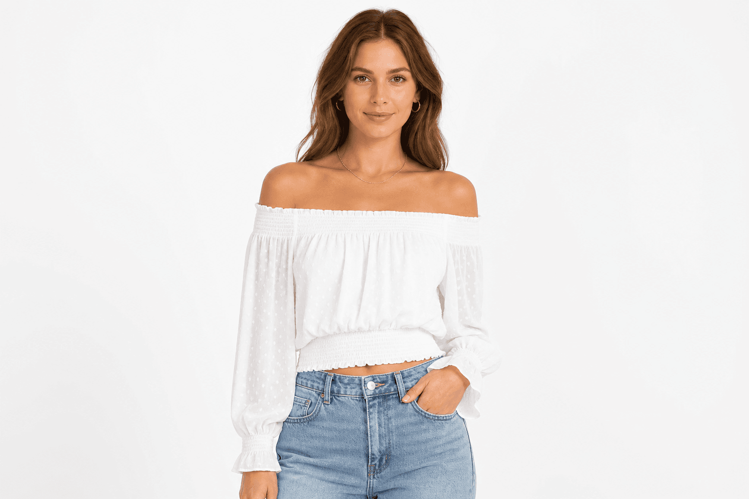 Women's Off-Shoulder Top — White