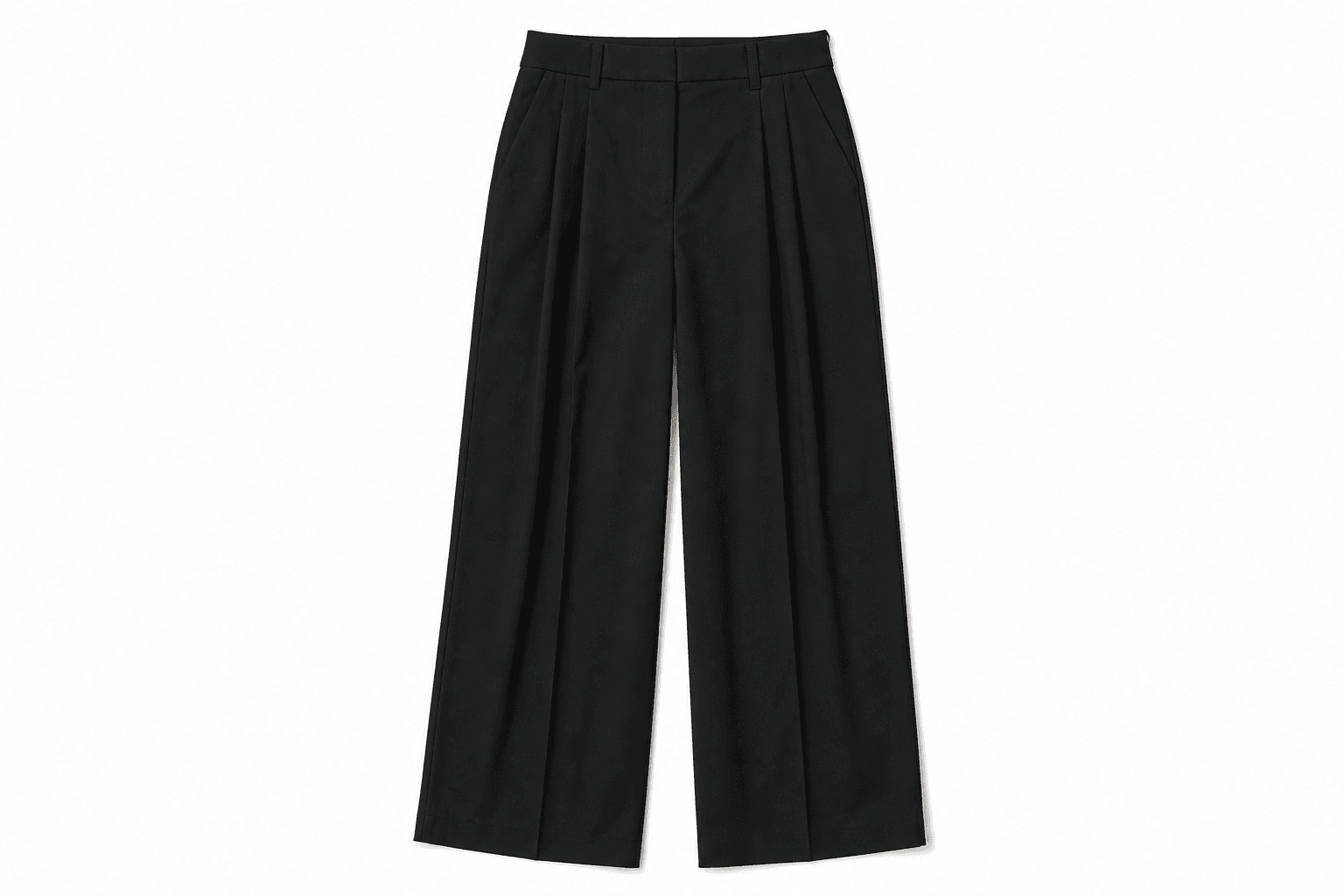 Women's Pleated Wide Trousers — flat lay