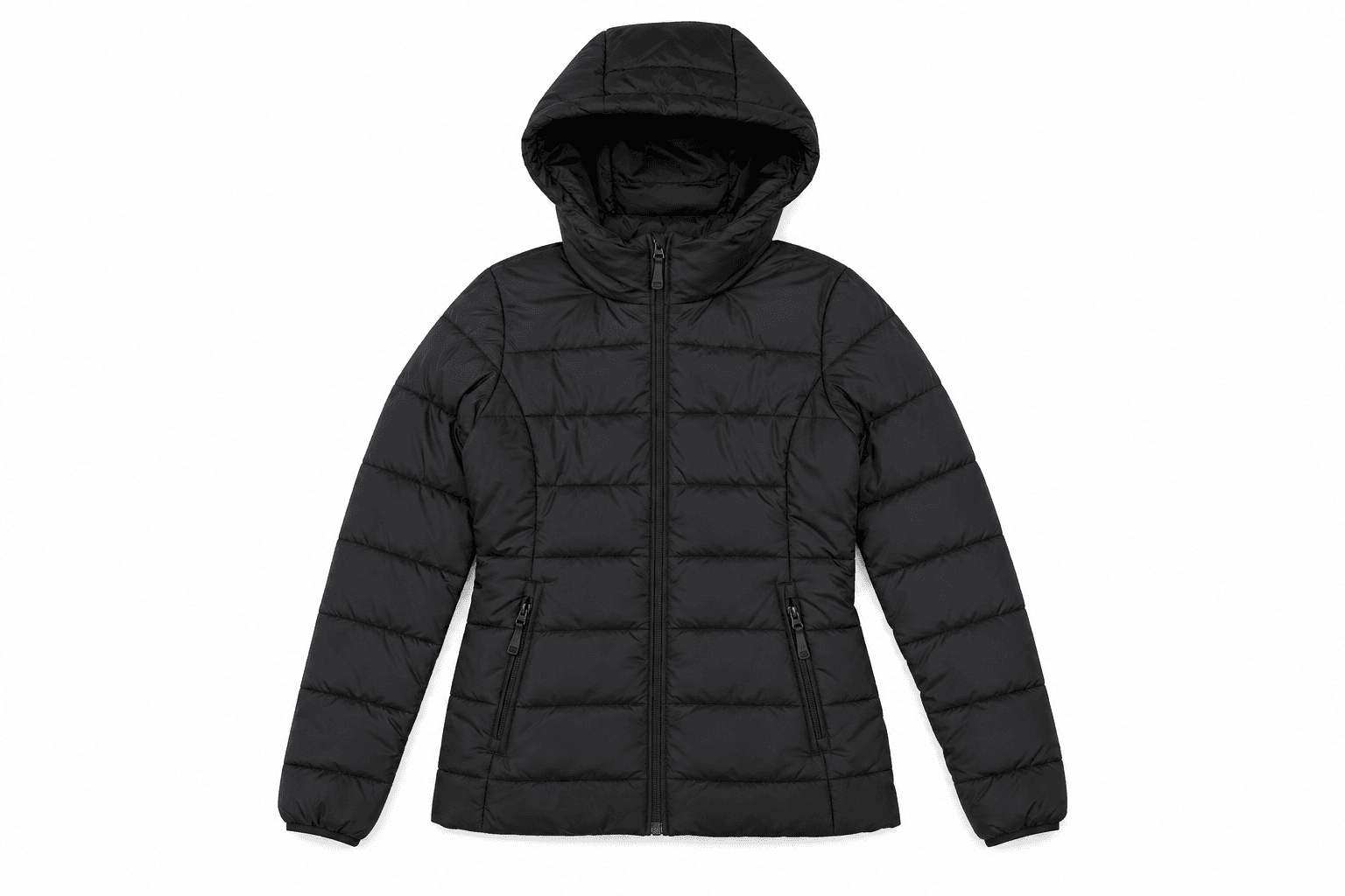 Women's Hooded Puffer Jacket — flat lay