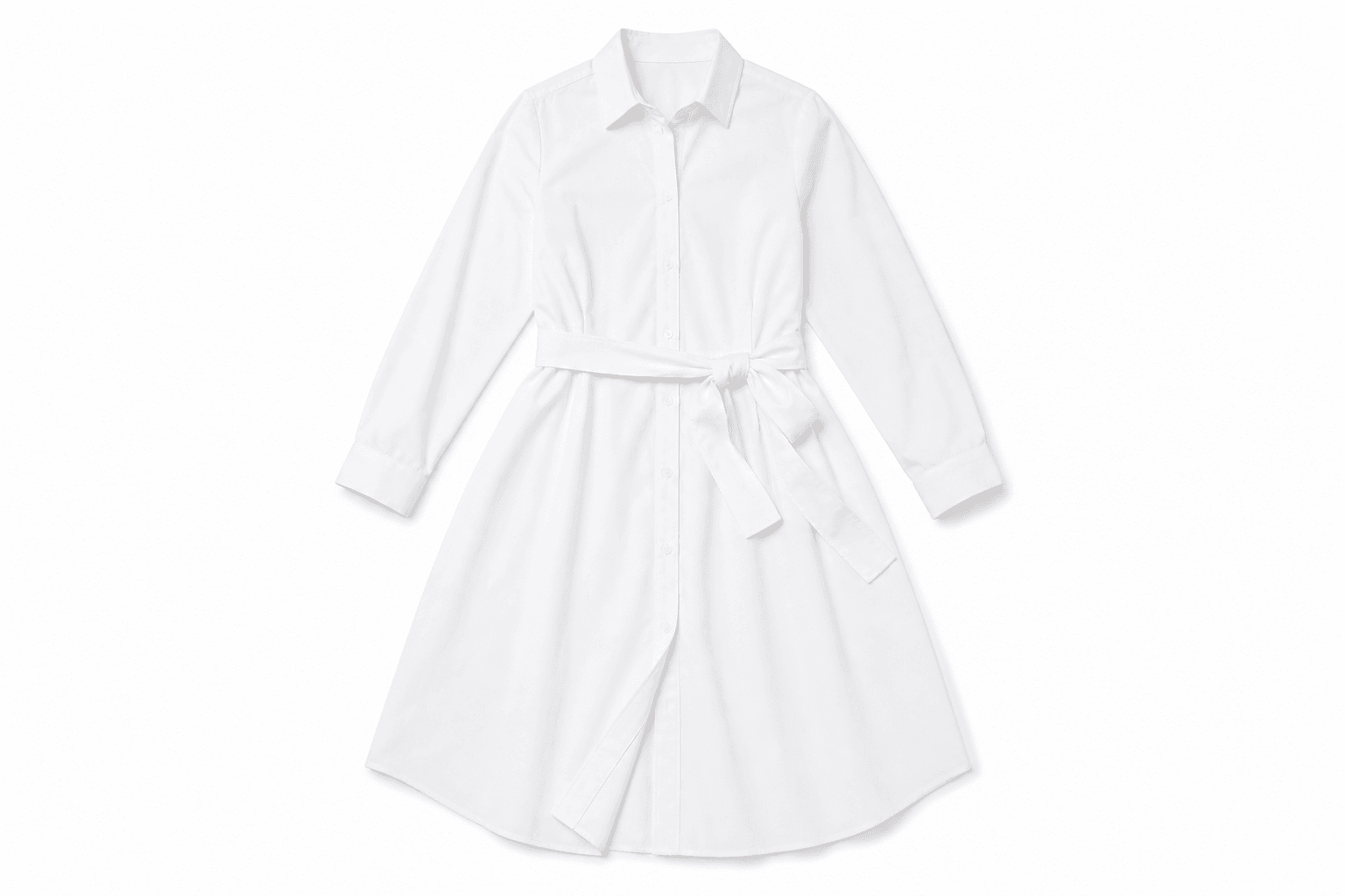 Women's Cotton Shirt Dress — flat lay