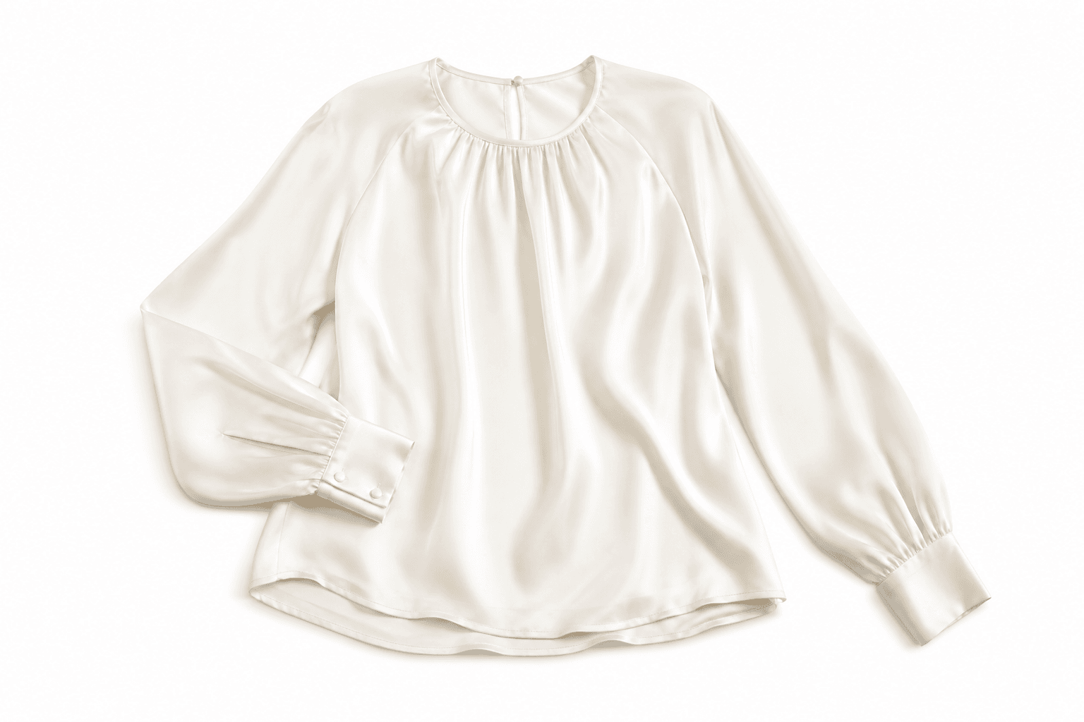 Silk blouse flat lay