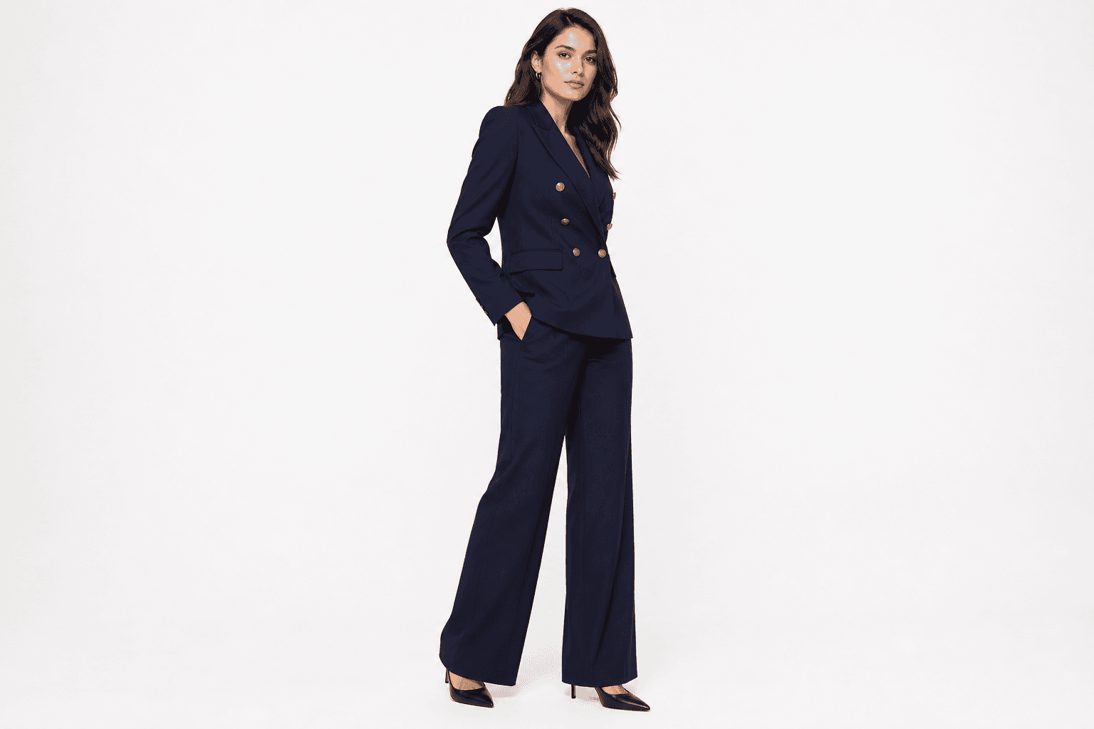 Suit set three-quarter side profile