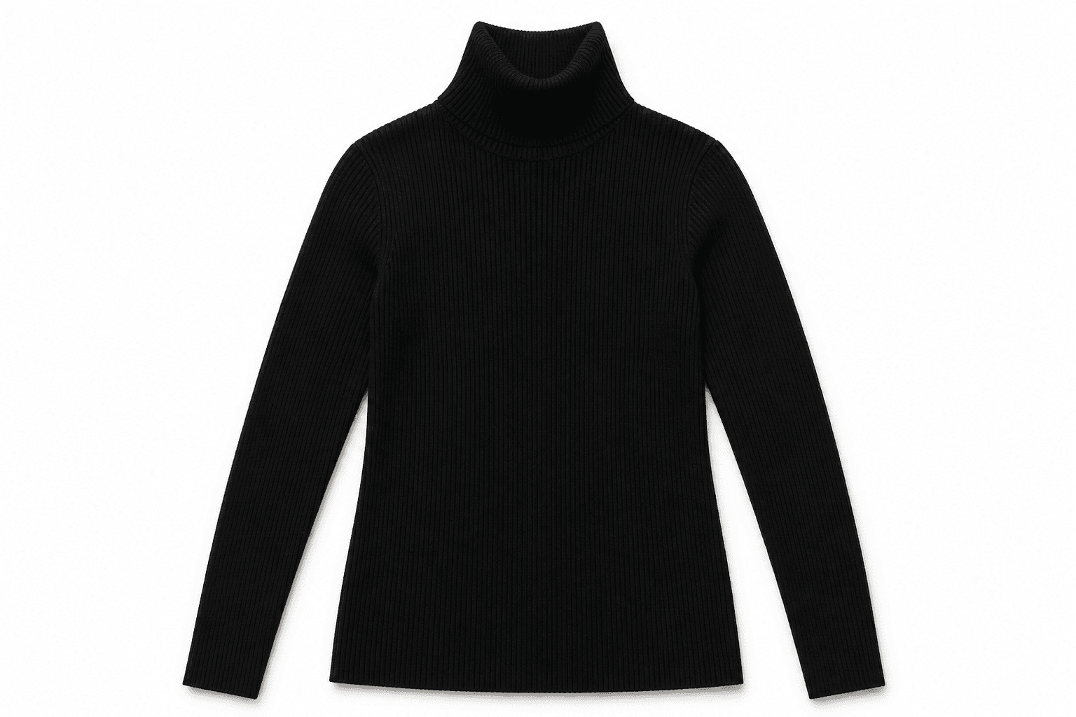 Women's Ribbed Turtleneck — flat lay