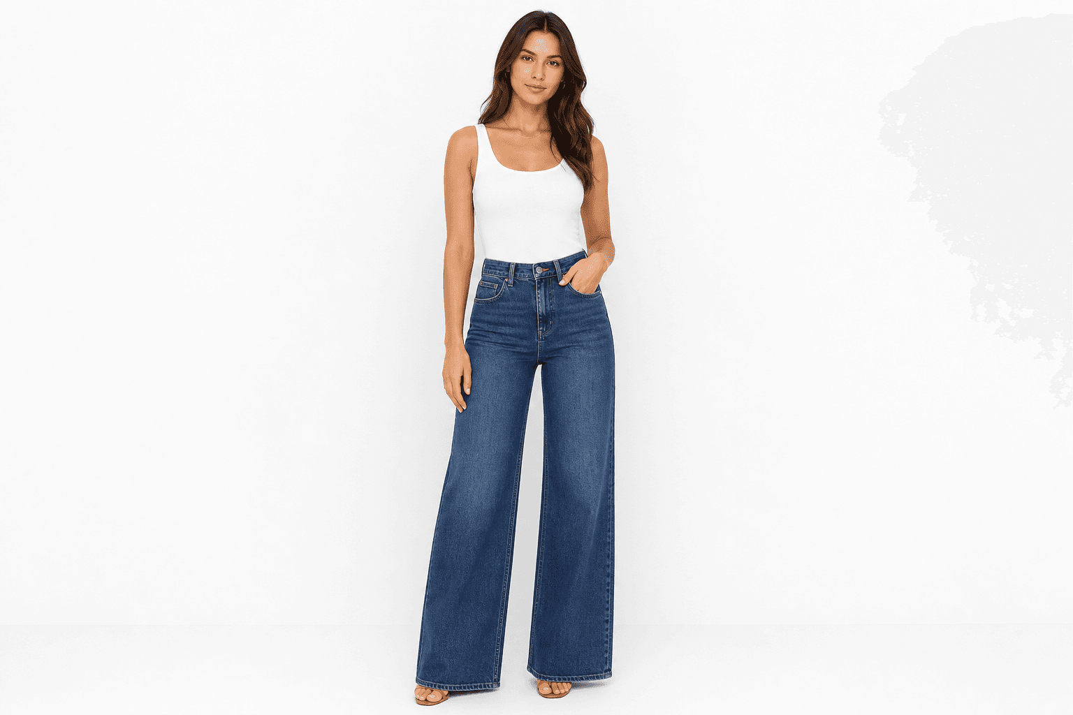 Women's Wide-Leg High-Rise Jeans — Indigo