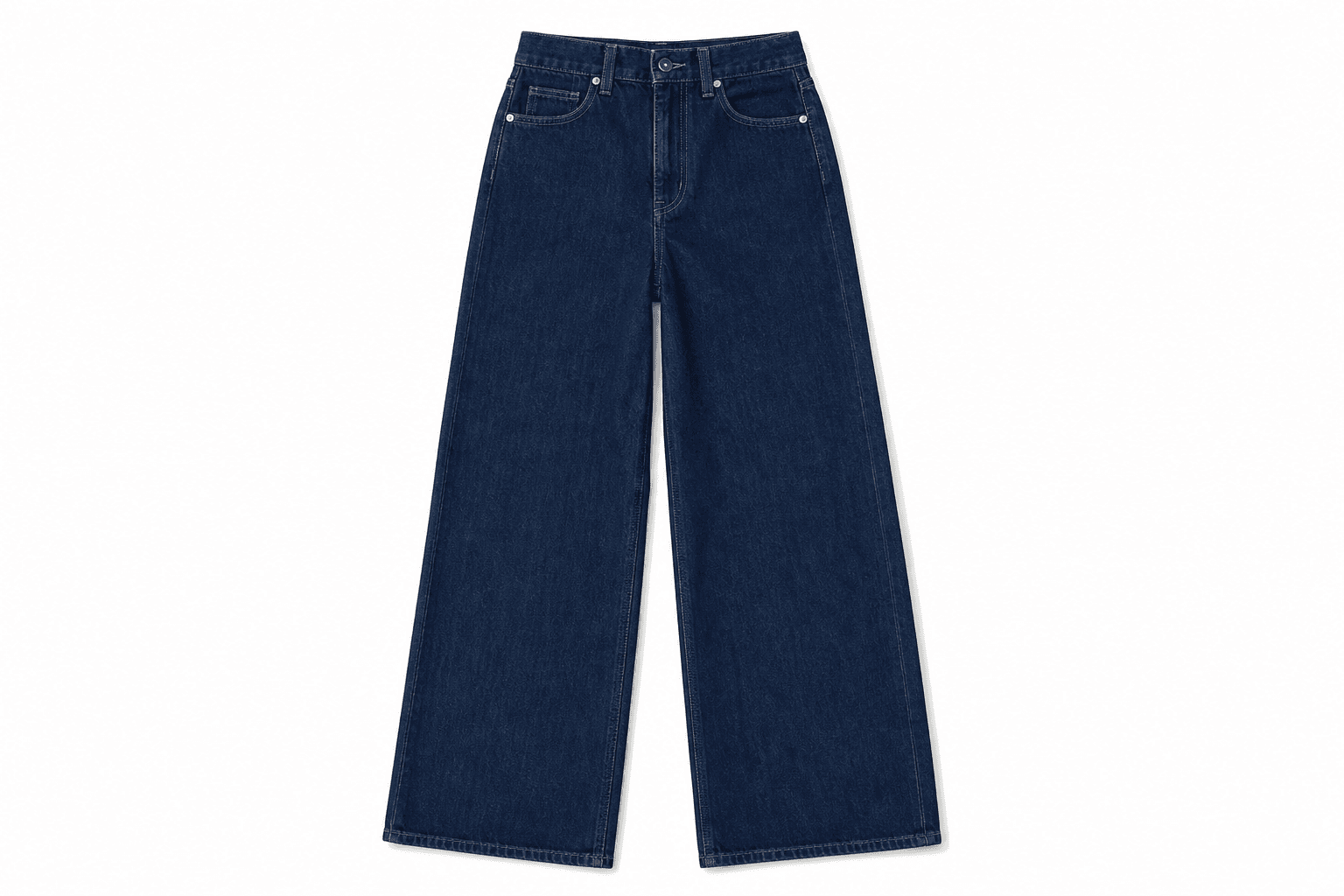 Wide-leg denim flat lay